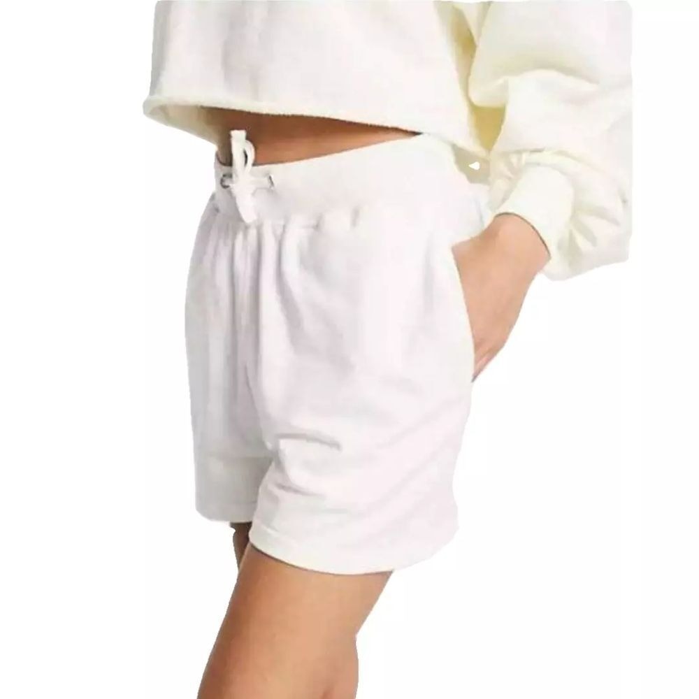 Urban Bliss Shorts Womens 10 Ivory Cream Drawstring Cotton Lounge Casual Comfy